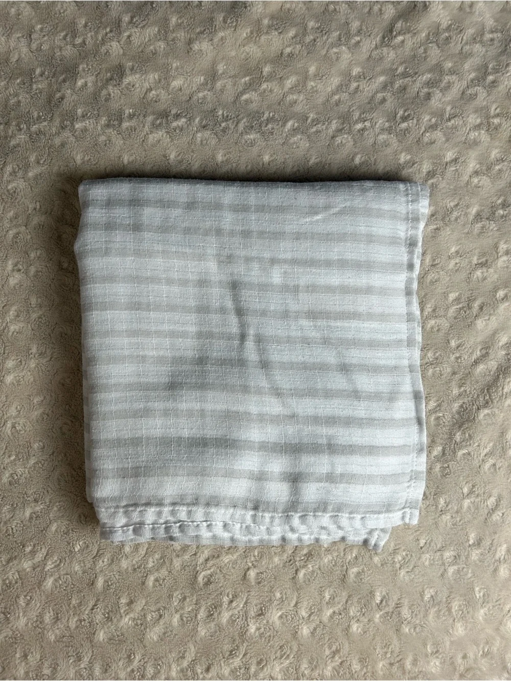 Ideal Baby by Aden + Anais Gray White Stripes Swaddle Blanket Thin